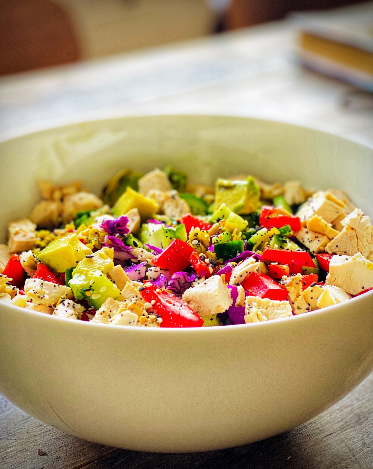 A big chopped salad