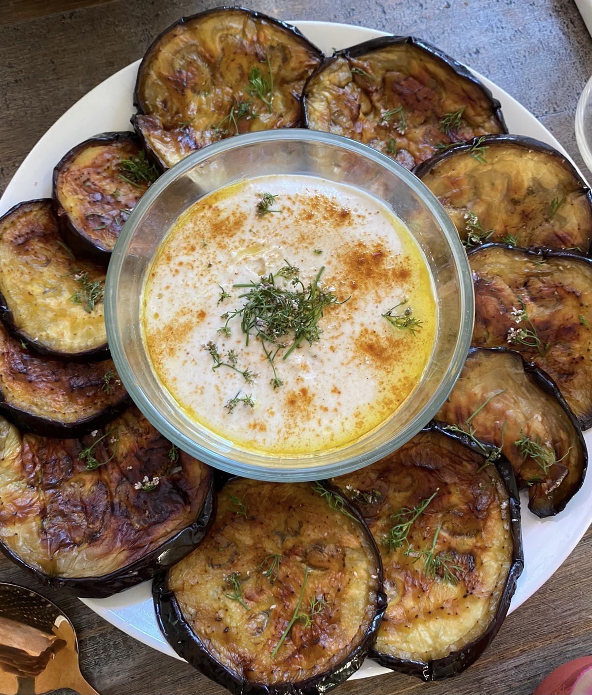 Roasted eggplant platter